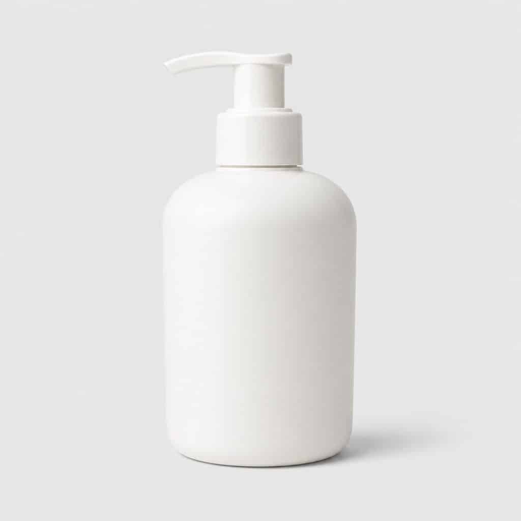 Flacon pompe de crème corps hydratante pour peaux sensibles