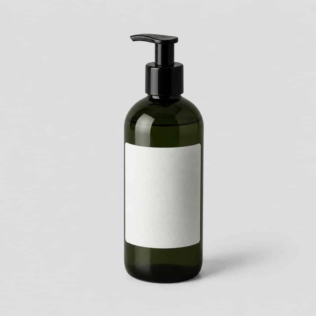 Flacon d'huile de douche apaisante aux extraits de plantes