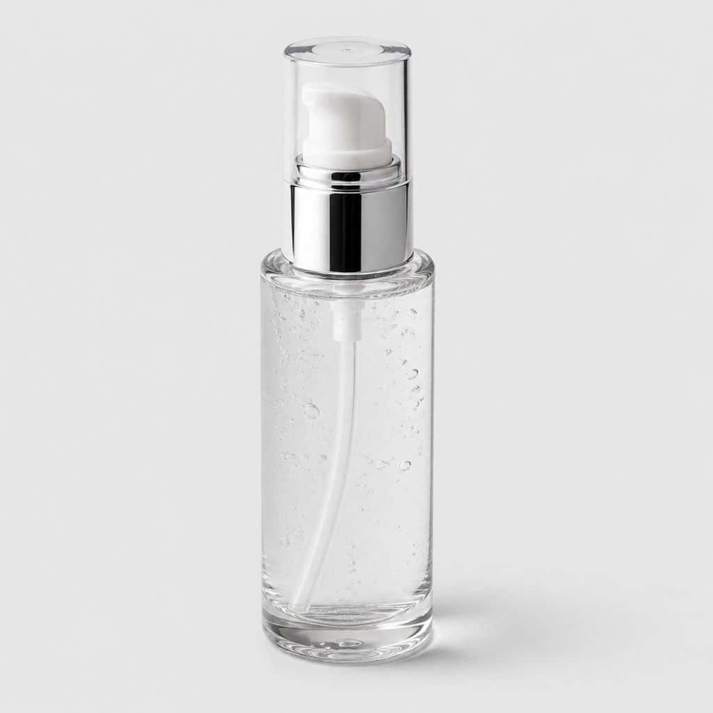 Flacon de sérum visage SPF 50 protection solaire quotidienne
